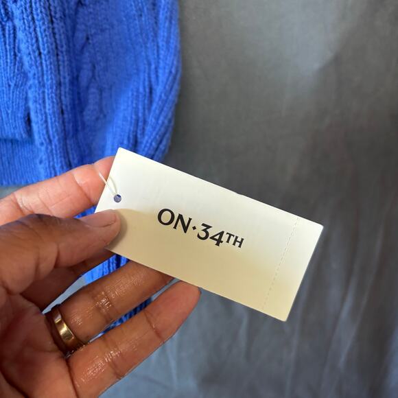 On 34th Sweater Crewneck Fisherman Cable Knit Sweater NWT Pullover Preppy Sail - Picture 11 of 14